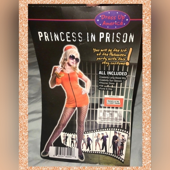 "PRISON PRINCESS!" WOMENS PARIS HILTON COSTUME SIZE MEDIUM NEW! - Picture 1 of 9